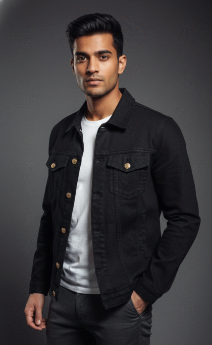 AYEBEIU Denim Jacket Black